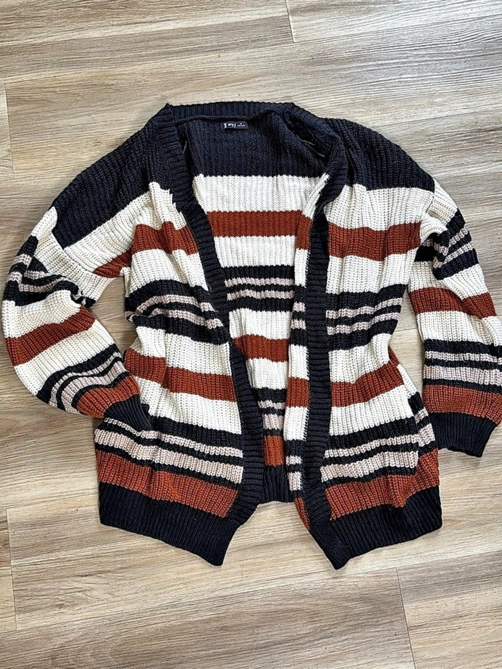 Very Striped Cardigan in Black & White Like New
